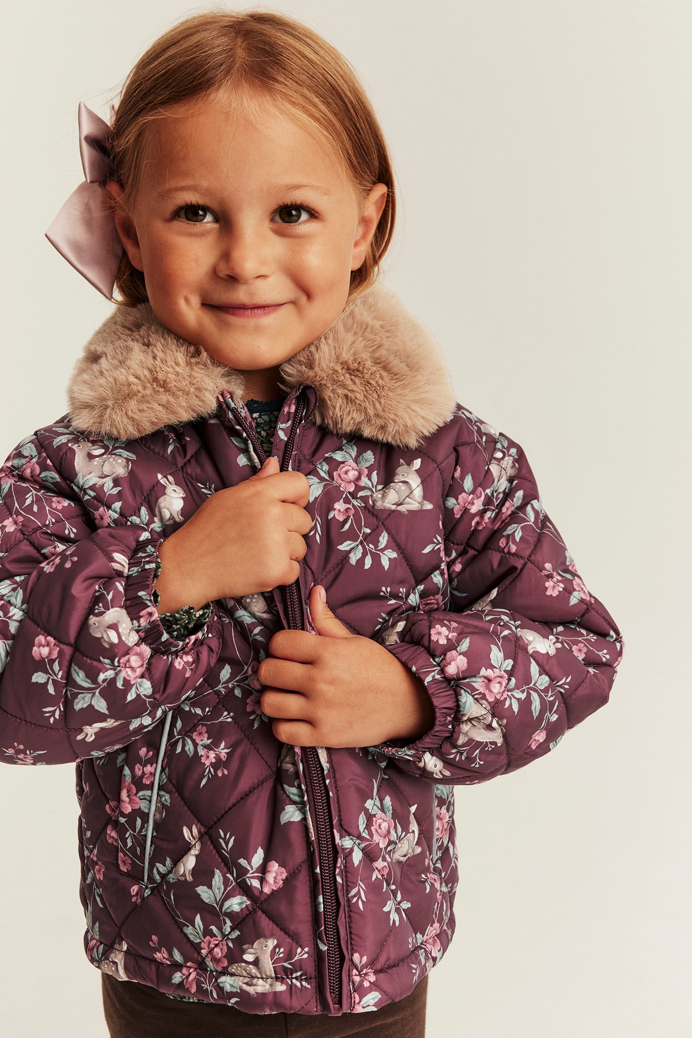ジャケット・アウター BoTT 25SS 251BoTT04 Flower Hooded Jacket Quilted floral jacket | Wine red | Kids | Newbie