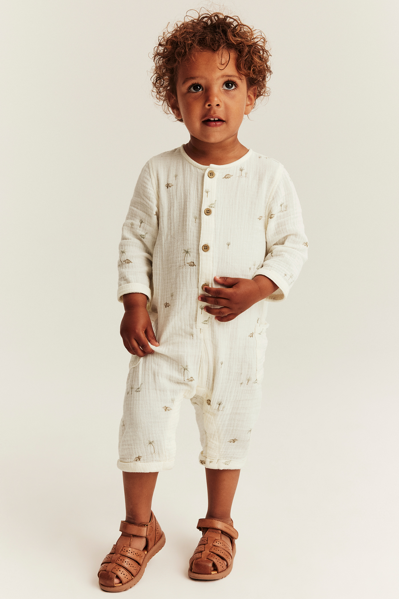 Woven muslin jumpsuit | Off-white | Baby | Newbie