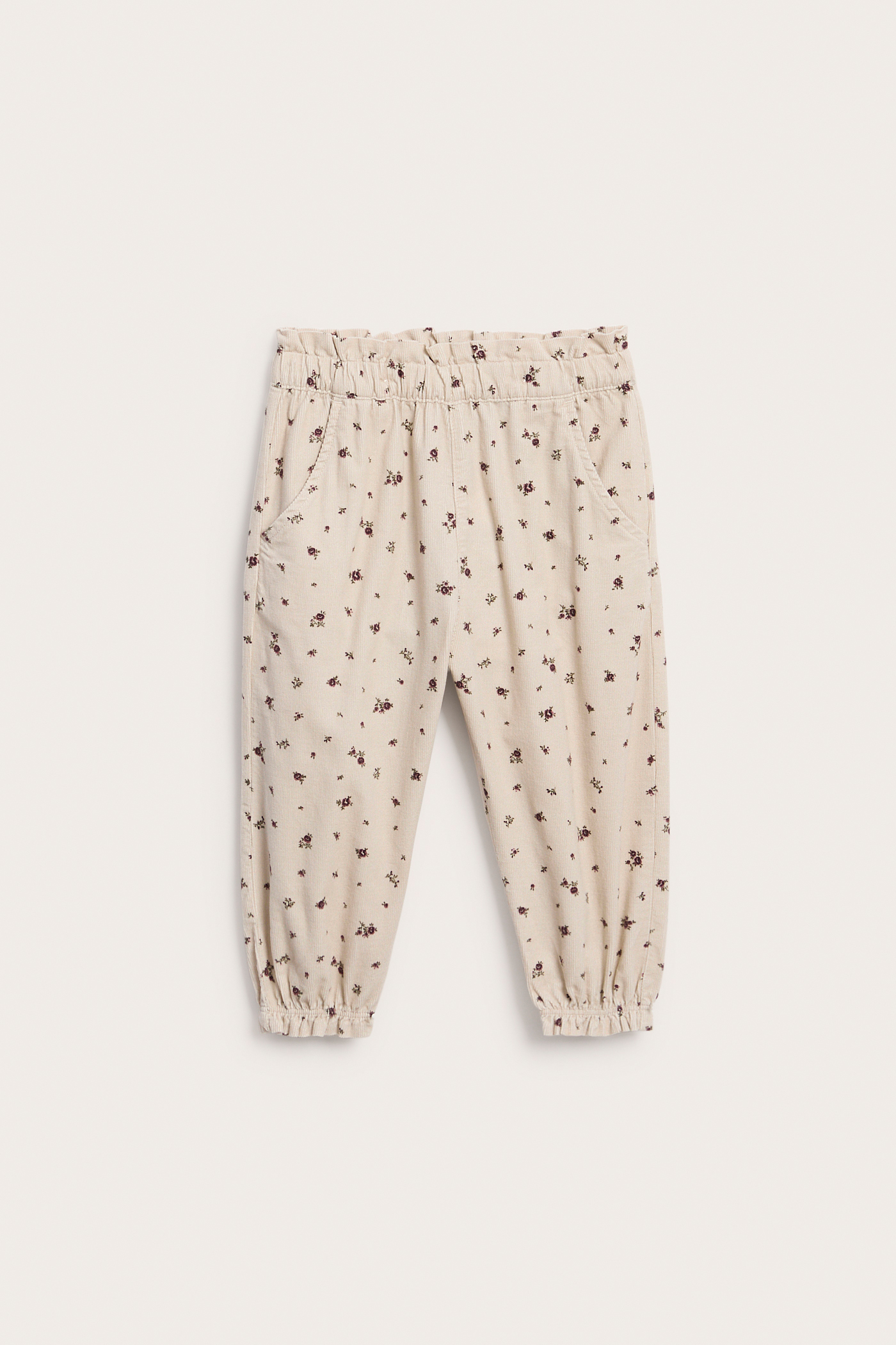 Floral corduroy pants | Beige | Baby | Newbie